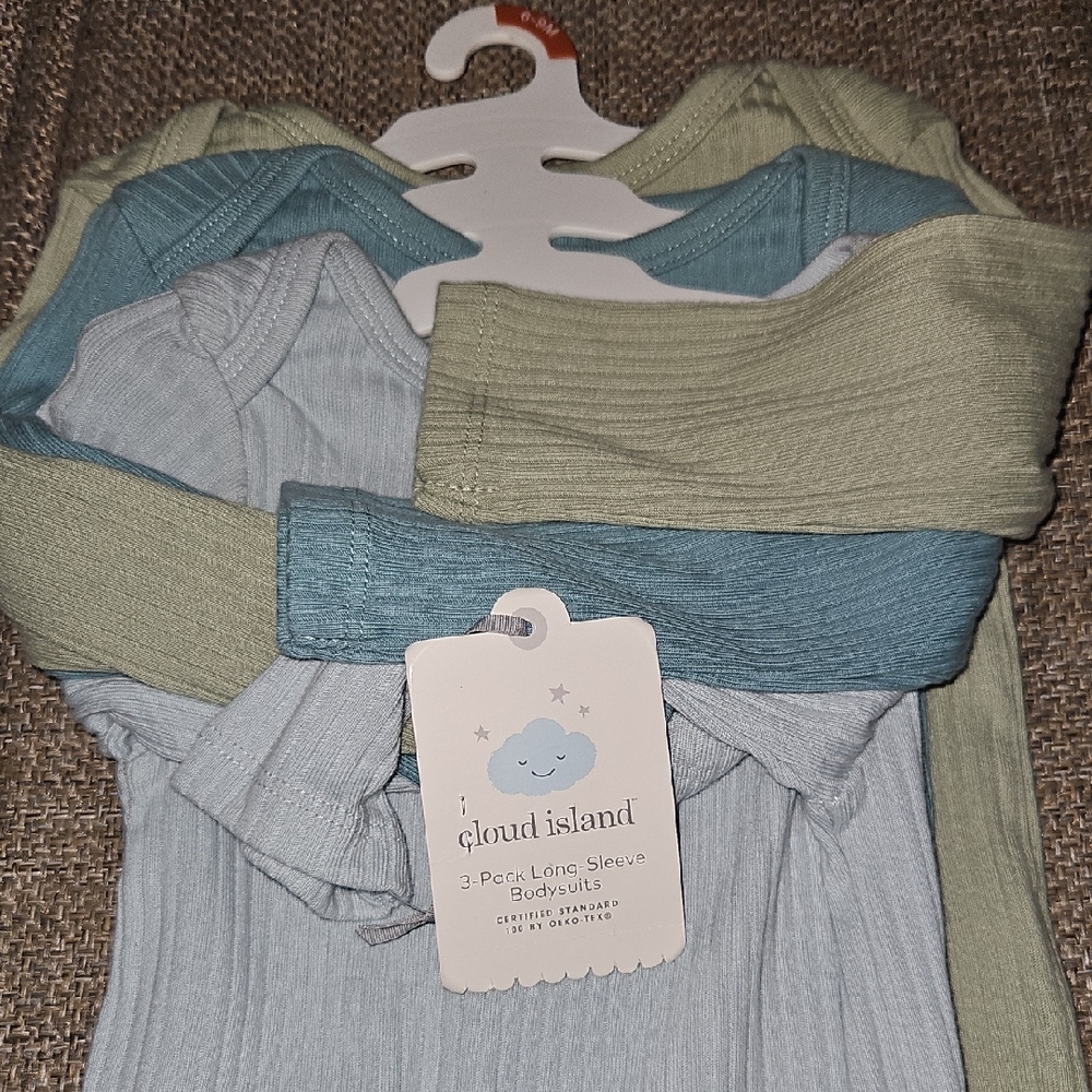 Cloud Island Pastel Bodysuit Trio